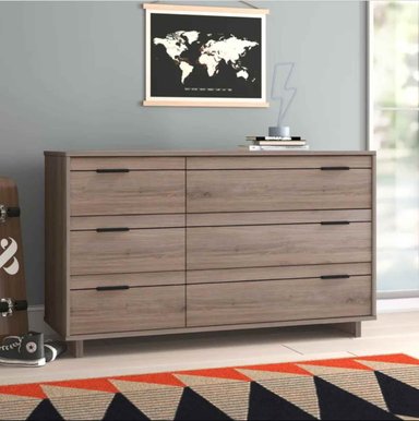 COMODA VENTITAS PERU FIENA MODERNA 6 CAJONES CASTAÑO