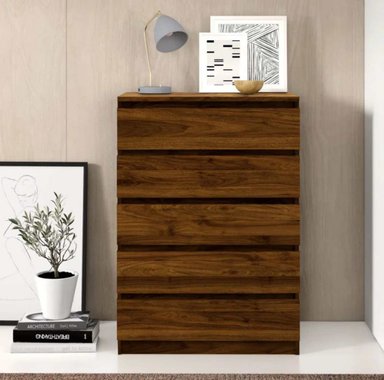 COMODA VENTITAS PERU OLEANA GALES 5 CAJONES NOGAL
