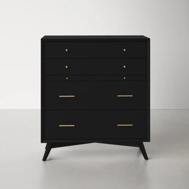 COMODA VENTITAS PERU RALENA NORDICA 5 CAJONES NEGRO