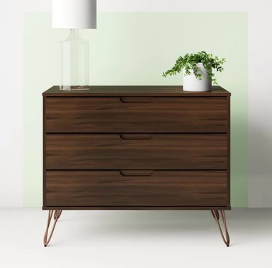 COMODA VENTITAS PERU LOREANNA CONSOLA CONTEMPORANEA LIBERTY 3 CAJONES CAOBA