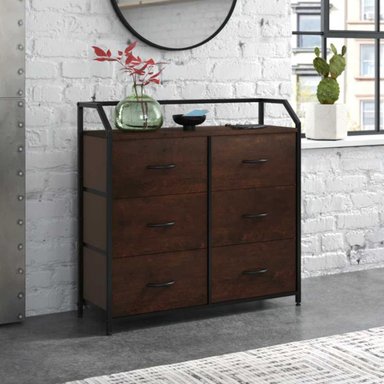 COMODA VENTITAS PERU MAHLIA APARADOR INDUSTRIAL LIBERTY 6 CAJONES CAOBA