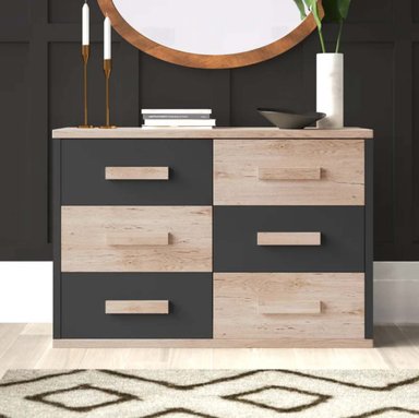 COMODA VENTITAS PERU LIBERTE MINIMALISTA PERILLO 6 CAJONES BEIGE NEGRO