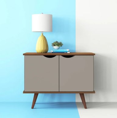 COMODA VENTITAS PERU IRINA APARADOR 2 COMPARTIMIENTOS CASTAÑO OSCURO GRIS