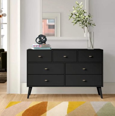 COMODA VENTITAS PERU BABILONIA VINTAGE 7 COMPARTIMIENTOS 7 CAJONES NEGRO