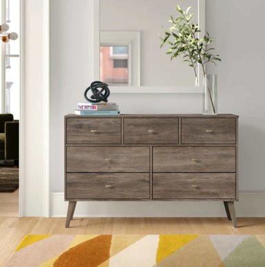 COMODA VENTITAS PERU BABILONIA VINTAGE 7 COMPARTIMIENTOS DRIFTED 7 CAJONES BLANCO HUMO