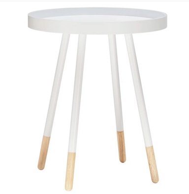 MESA AUXILIAR VENTITAS PERÚ HERMIONE BLANCO 45.7X45.7CM VINTAGE