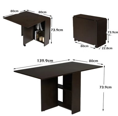 MESA DE COMEDOR VENTITAS PERÚ MILESSIO WENGUE 80X139.9CM PLEGABLE - 3