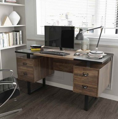 ESCRITORIO INDUSTRIAL VENTITAS PERU JANICK 55 CM X 149.8 CM GALES Y NEGRO