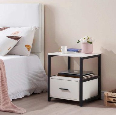 VELADOR VENTITAS PERÚ MESA AUXILIAR INDUSTRIAL SYMONE NEGRO BLANCO