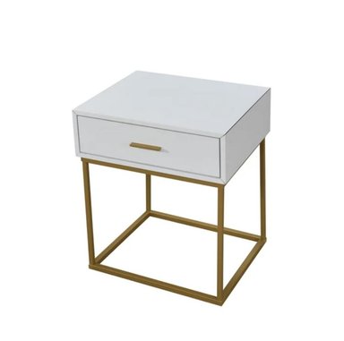 MESA AUXILIAR VELADOR DELUXE MARCIA VENTITAS PERÚ BLANCO Y DORADO