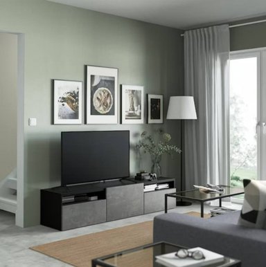 MESA DE TV VENTITAS PERU MALLINI MODERNA Y GRIS NEGRO - 2