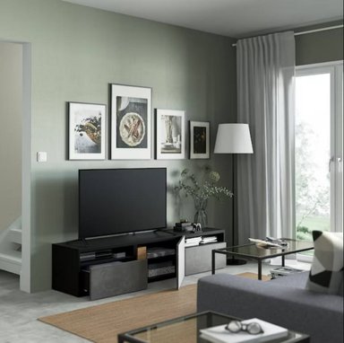 MESA DE TV VENTITAS PERU MALLINI MODERNA Y GRIS NEGRO - 3