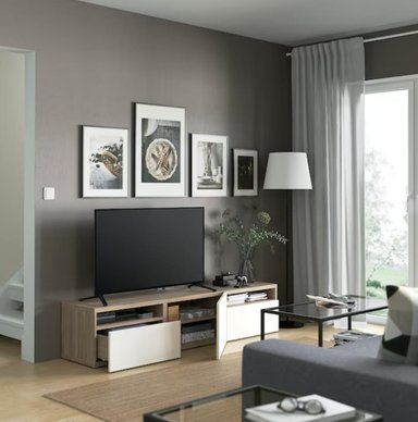 MESA DE TV VENTITAS PERU MALLINI MODERNA ROVERE Y BLANCO - 3