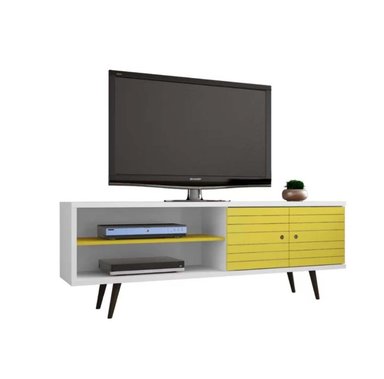 MESA DE TV VENTITAS PERU GRANA CONSOLA VINTAGE BLANCO Y MANGO