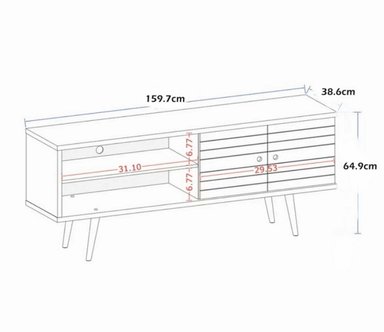 MESA DE TV VENTITAS PERU GRANA CONSOLA VINTAGE BLANCO Y MANGO - 4