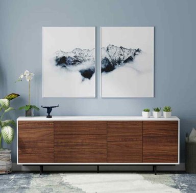 MESA DE TV VENTITAS PERU XANIA MODERNA BLANCO Y BELLOTA