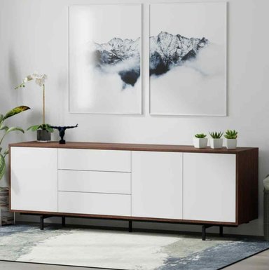 MESA DE TV VENTITAS PERU XANIA MODERNA BELLOTA Y BLANCO