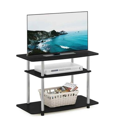 MESA DE TV VENTITAS PERU VANESSA INDUSTRIAL Y PLATEADO NEGRO