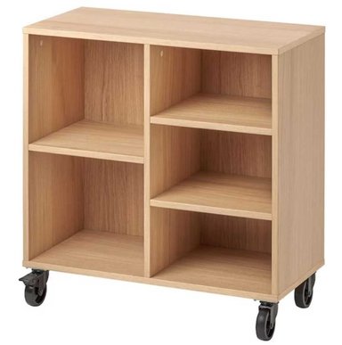 LIBRERO VENTITAS PERU MAX MADERA CLARA MULTIFUNCIÓN CON RUEDAS MANZANO