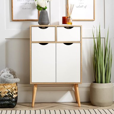 APARADOR VENTITAS PERU MOANA VINTAGE DUNA 2 CAJONES BEIGE BLANCO