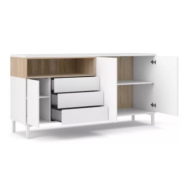 APARADOR VENTITAS PERU ANNIKA MINIMALISTA ROVERE 3 CAJONES BLANCO - 2