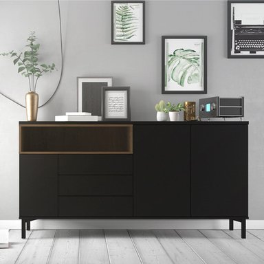 APARADOR VENTITAS PERU ANNIKA MINIMALISTA GALES 3 CAJONES NEGRO