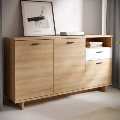 APARADOR VENTITAS PERU VANIA NORDICO DUNA 1 CAJON BEIGE BLANCO