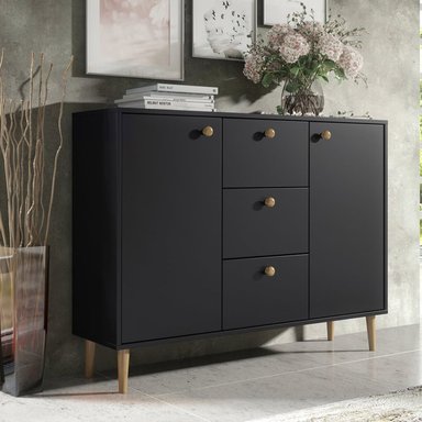 COMODA VENTITAS PERU ANTON APARADOR VINTAGE 3 CAJONES NEGRO