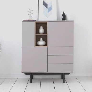 APARADOR VENTITAS PERU SUAH NORDICO DUNA 3 CAJONES TAUPE