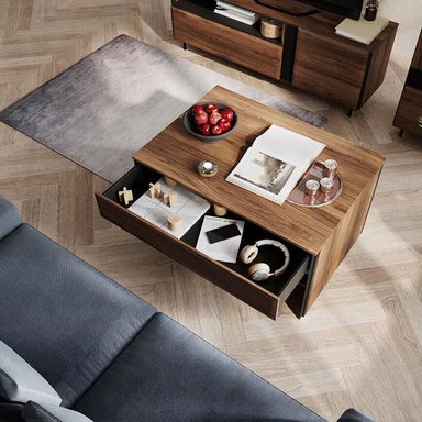 MESA DE CENTRO VENTITAS PERU KAEL MULTIFUNCIÓN CARAMELO Y NEGRO - 3