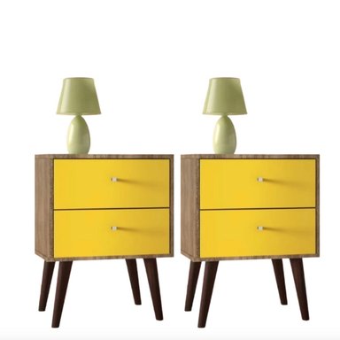 COMBO X2 VELADOR VENTITAS PERÚ VINTAGE 2 CAJONES VENTITAS HOME DUNA AMARILLO