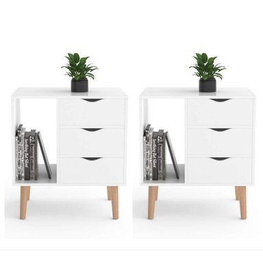 COMBO X2 VELADOR VENTITAS PERÚ MESAS NOCHE VINTAGE ALESSIA VENTITAS HOME BLANCO