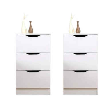 COMBO X2 VELADOR VENTITAS PERÚ VINTAGE IKER 3 CAJONES VENTITAS HOME BLANCO