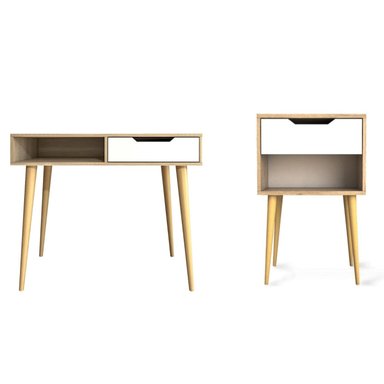 COMBO VELADOR Y ESCRITORIO VENTITAS PERU ÁGATHA 1 CAJÓN DUNA