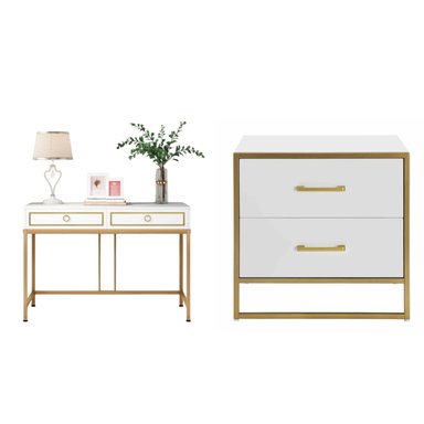 COMBO VELADOR VENTITAS PERÚ ROBIN Y ESCRITORIO GOLDEN LUVELLÉ BLANCO DORADO