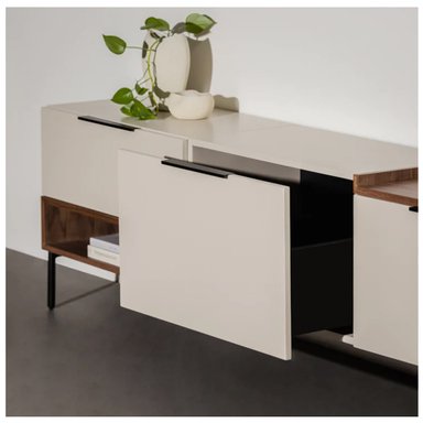 MESA DE TV VENTITAS PERU REKNA 77” GRIS SUAVE Y GALES - 2