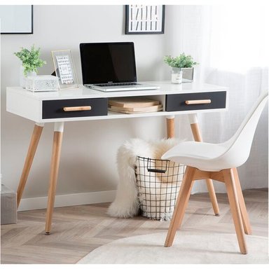 ESCRITORIO VENTITAS PERU PAULA 45 CM X 110 CM BLANCO Y PLOMO VINTAGE