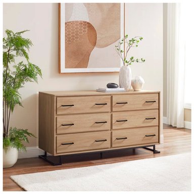 COMODA VENTITAS PERU KIARO INDUSTRIAL 6 CAJONES MADERA CLARA