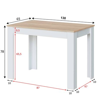 MESA DE COMEDOR VENTITAS HOME PATTY BLANCO 35X130CM ROVERE Y - 3