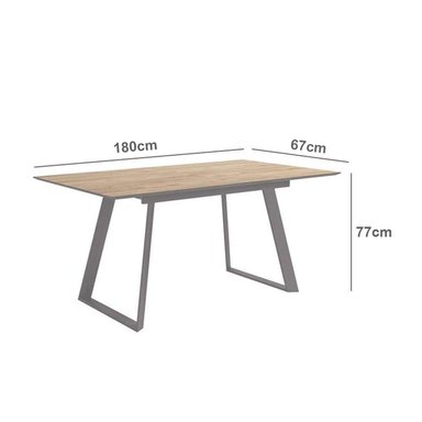 MESA DE COMEDOR VENTITAS HOME NIKOLETA MADERA 67X180CM ROVERE - 3