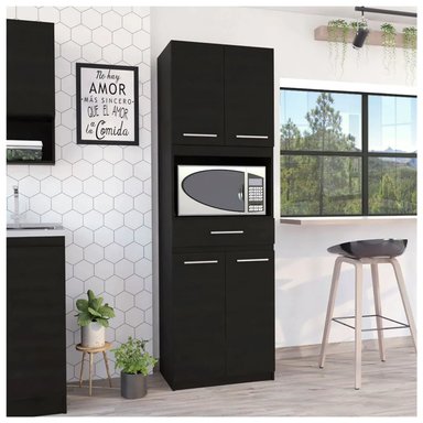 REPOSTERO DE COCINA VENTITAS HOME ALMOND 1 CAJÓN NEGRO