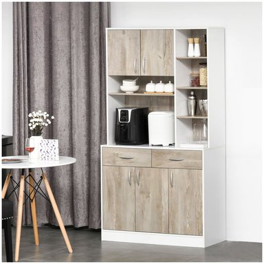 REPOSTERO DE COCINA VENTITAS HOME SCRIBENS 2 CAJONES CENIZA Y BLANCO