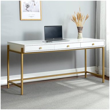 TOCADOR MINIMALISTA SCARLETE VENTITAS HOME BLANCO Y DORADO - 2