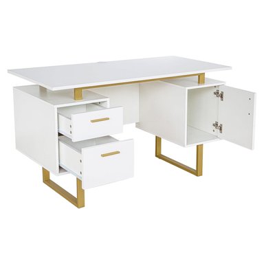 ESCRITORIO VENTITAS PERU CALLMET 50 CM X 130 CM BLANCO Y DORADO TOCADOR MINIMALISTA VENTITAS HOME - 3