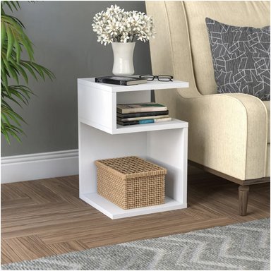 MESA AUXILIAR VENTITAS PERÚ CAMILLE BLANCO 30X33CM