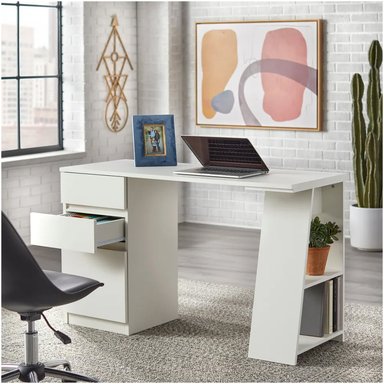 ESCRITORIO MODERNO VENTITAS PERU KAHLEN 45 CM X 115 CM BLANCO 3 CAJONES - 2