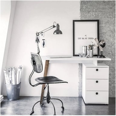 ESCRITORIO VENTITAS PERU ANNYA 45 CM X 120 CM BLANCO VINTAGE 3 CAJONES