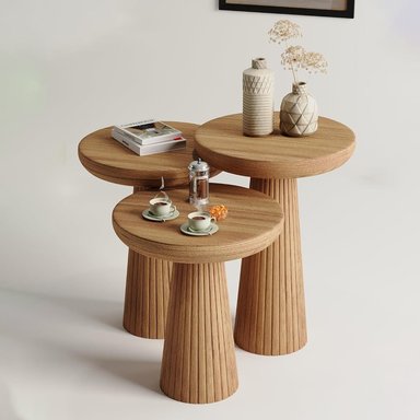 SET MESAS AUXILIARES VENTITAS HOME CHLEA MADERA 33X33CM - 1