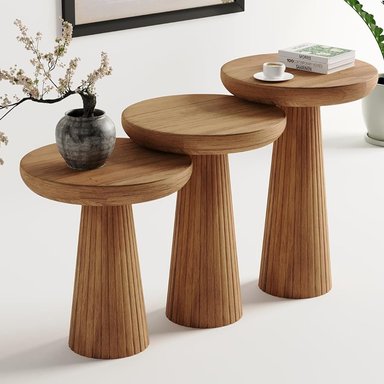 SET MESAS AUXILIARES VENTITAS HOME CHLEA MADERA 33X33CM - 3