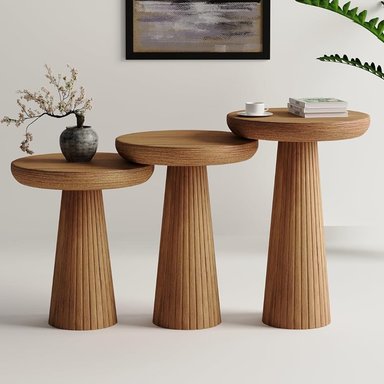 SET MESAS AUXILIARES VENTITAS HOME CHLEA MADERA 33X33CM - 4